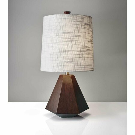 HOMEROOTS Walnut Wood & Fabric Table Lamp, 10.5 x 10.5 x 25 in. 372471